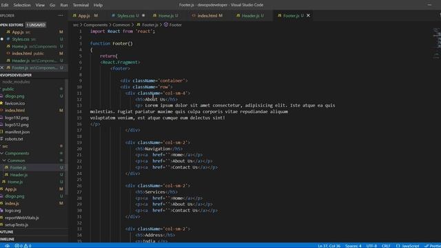 How to make common header and footer in React application | DevOpsDeveloper смотреть онлайн