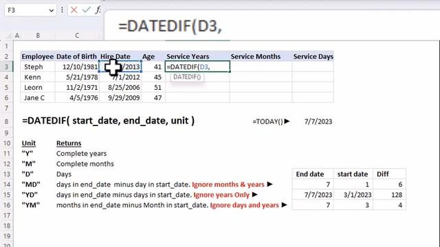 How DATEDIF function can return multiple values смотреть онлайн