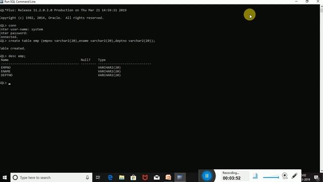 Oracle Tutorials|| How to create table and insert records into table. смотреть онлайн