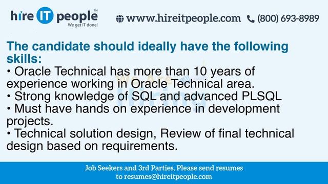 Oracle eBS Technical Jobs | eBS Apps Technical - JDeveloper Jobs | Seattle, WA | Job ID: 36358 | смотреть онлайн