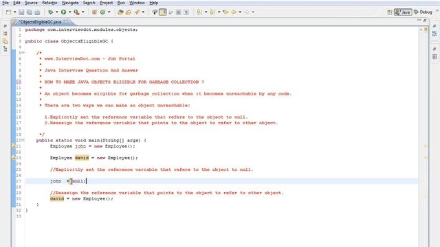 HOW TO MAKE JAVA OBJECT ELIGIBLE FOR GARBAGE COLLECTION смотреть онлайн