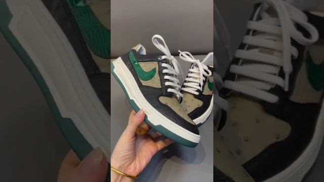 Кеды из натуральной кожи страуса, в трёх цветах, модель под заказ! смотреть онлайн