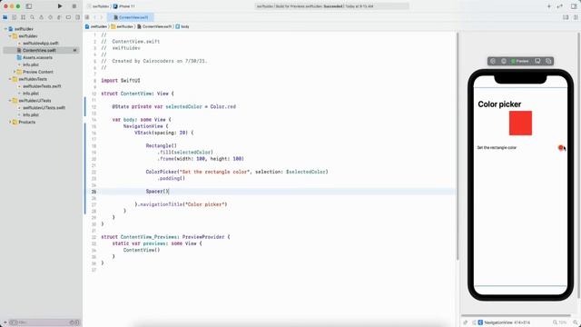 SwiftUI Color Picker Example смотреть онлайн