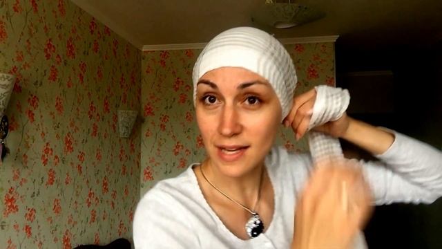 Как повязать тонкий шарфик на голову, тюрбан со жгутом. Для коротких и средней длины волос смотреть онлайн