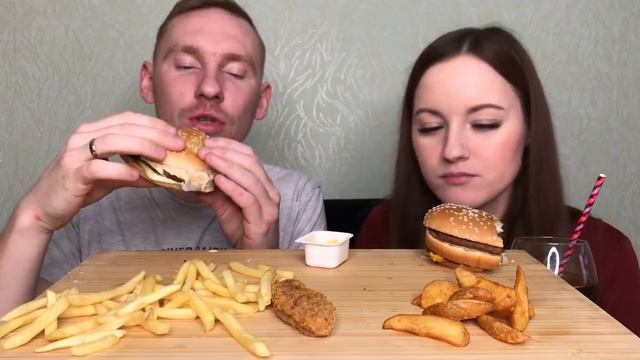 МУКБАНГ МАКДОНАЛЬДС БИГ ТЕСТИ БИГ МАК стрипсы картофель фри |MUKBANG McDonald'S big test big Mac смотреть онлайн