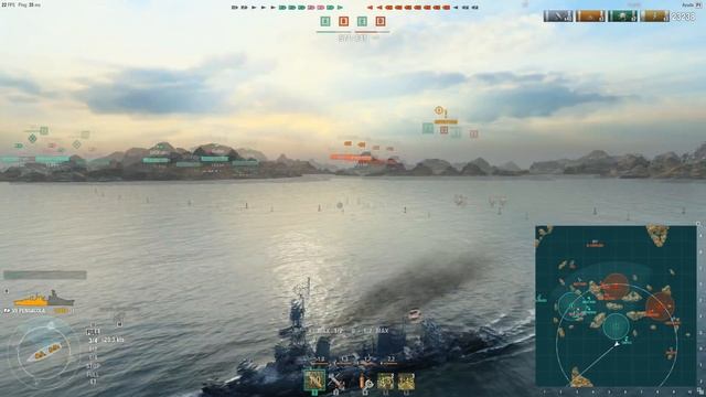 World of warships Crucero pensacola gameplay Forever alone || Pensacola WG Buffado actual смотреть онлайн