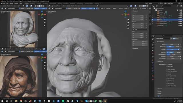 Sculpting a portrait in Blender смотреть онлайн