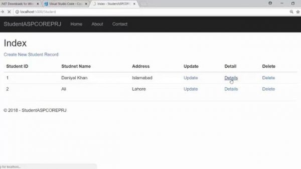 Part 5 ASP.NET CORE MVC Using CLI VSCODE (EF Code First)