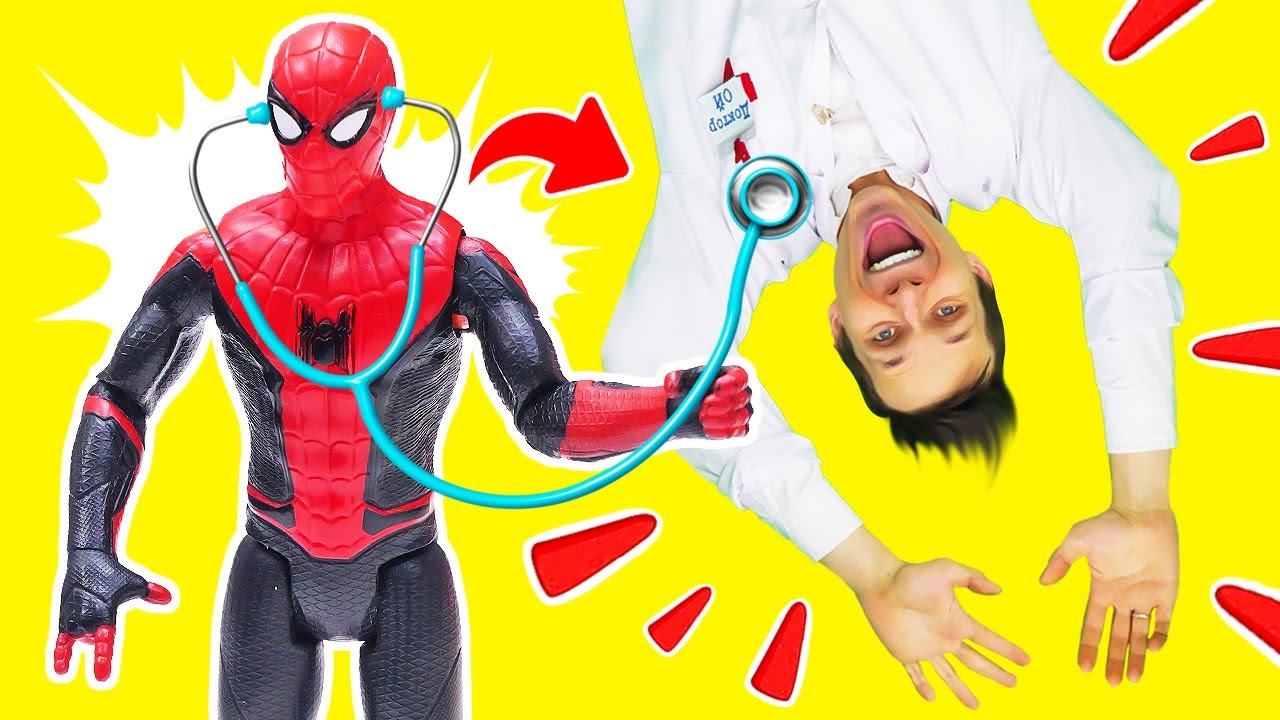 Человек Паук превратился в Венома! Доктор Ой ищет лекарство для супергероя. Игры в доктора для детей смотреть онлайн