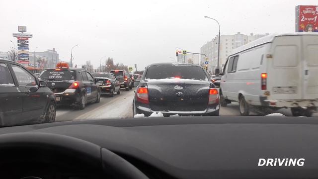 Driving through downtown of NC Driving in Russia in winter смотреть онлайн