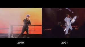 Never Say Never - Justin Bieber & Jaden Smith LIVE Performance 2010 & 2021 (side by side)