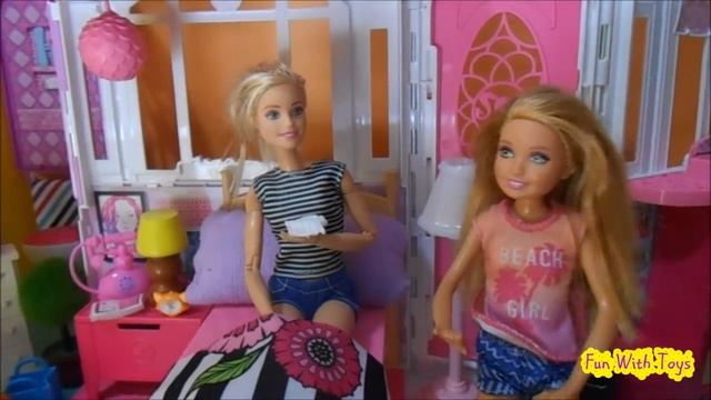 Barbie is SICK!! Barbie Sick Day Morning Routine With Sisters and Ken - Fun Toys For Kids смотреть онлайн