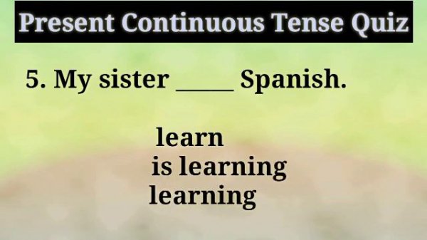 Present Continuous Tense Quiz|English Grammar|