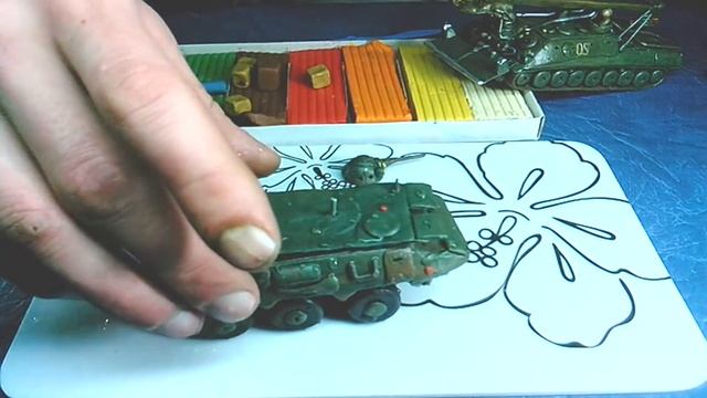 Игрушка из пластилина. Военный Бронитранспортер БТР. Лепка для детей. Поделки смотреть онлайн