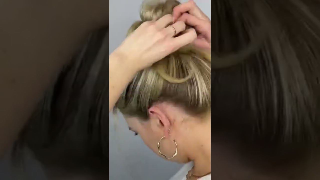 Мой любимый высокий пучок! Попробуй! #пучок #высокийпучок #каксделатьпучок смотреть онлайн