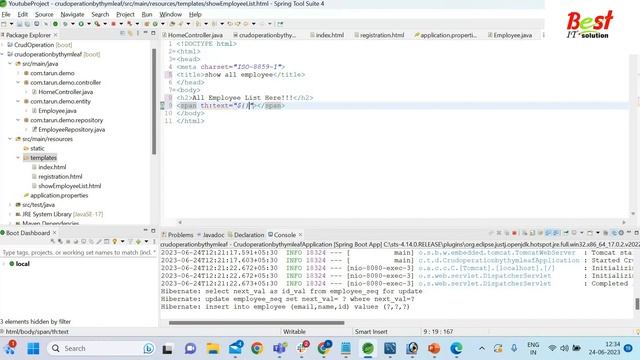 CRUD Operation in Spring Boot using Thymeleaf and JPA (MySQL) смотреть онлайн