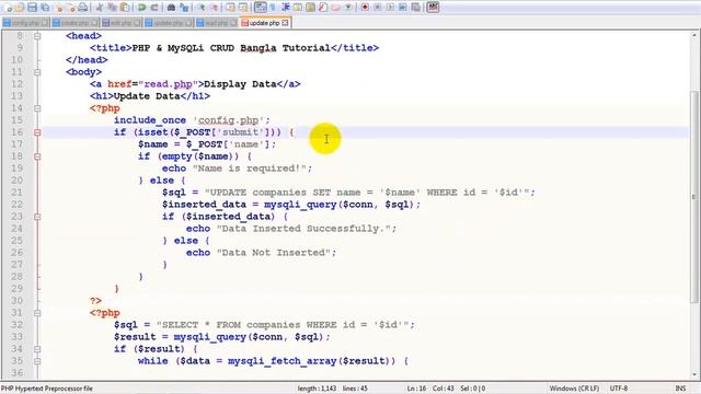 PHP & MySQLi CRUD Bangla Tutorial [Part - 05] смотреть онлайн