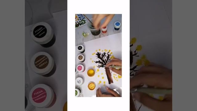 Как нарисовать быстро "дерево осенью". Учимся рисовать. ?? смотреть онлайн