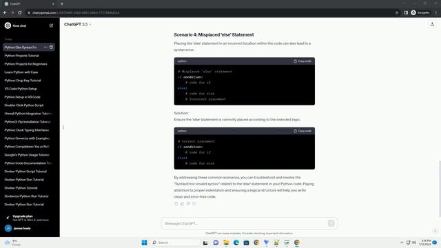 Else Invalid Syntax In Python