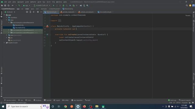 How to move from One Activity to Another on button click in Android Studio | Kotlin tutorial смотреть онлайн