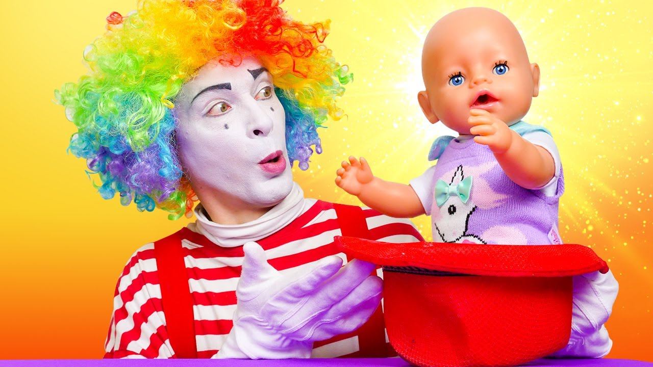 Смешное видео - Кукла БЕБИ БОН в Цирке! – Весёлые игры и хороший Фокус! Детский мультик Baby Born смотреть онлайн