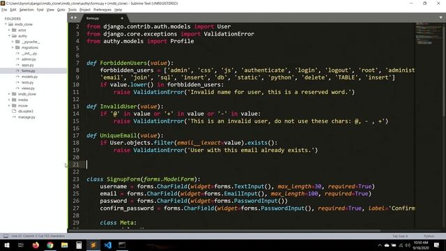 Django 3.0 Tutorial IMDB clone | Users auth forms | 14 смотреть онлайн