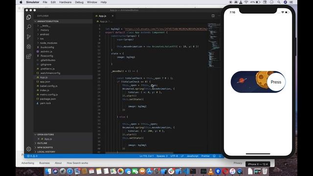 React Native Custom Animated (Button) смотреть онлайн