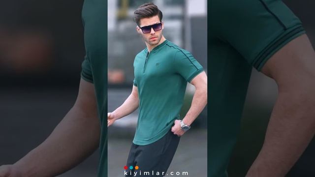 Futbolka - Футболка с воротником поло - Turkiya Kiyimlari - kiyimlar.com смотреть онлайн