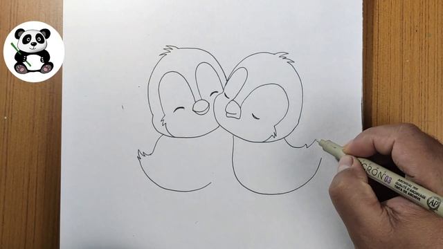 twin baby penguin drawing and colouring@TaposhiartsAcademy смотреть онлайн