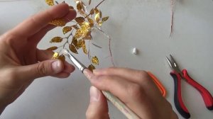 Берёза из пайеток. Мастер класс.