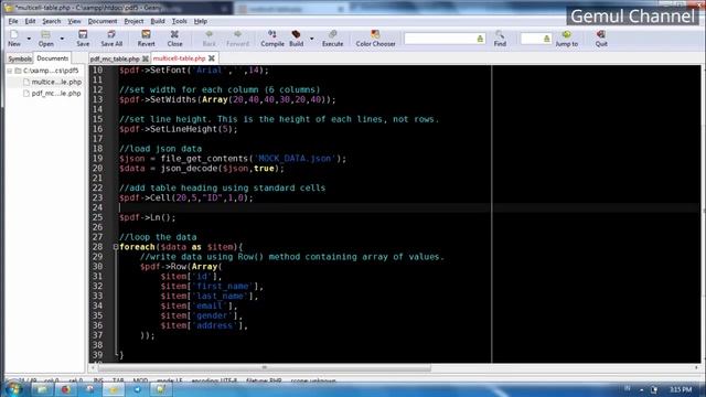 PDF Table with text wrapping using MultiCell (Custom Class) | PHP FPDF Tutorial #11 смотреть онлайн