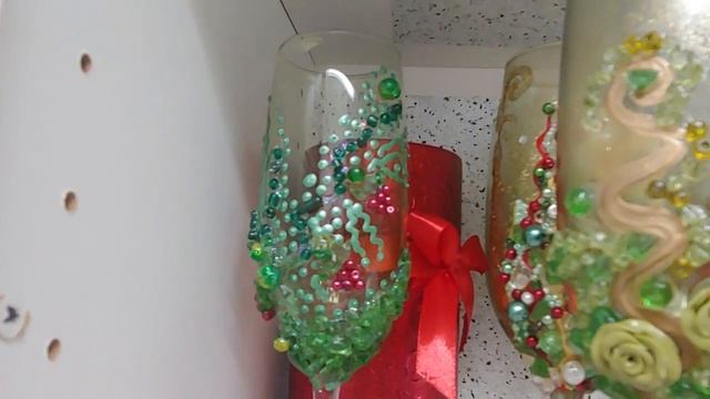Декор фужеров Своими руками Обзор моих работ Decorated glasses смотреть онлайн
