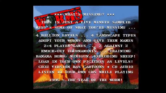 Worms Demo (Amiga) - Gameplay смотреть онлайн