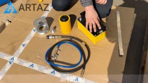 Съёмник рулевых тяг 20 тонн гидравлический Титан ТТН-22П с пневмогидравлическим насосом