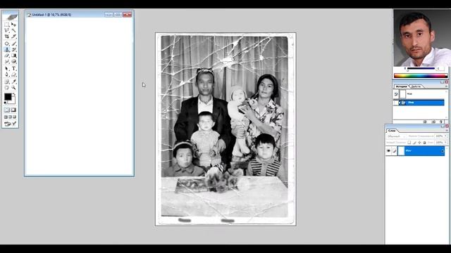 Расм тиклаш (Реставрация старой фото) Restoration of an old photo смотреть онлайн