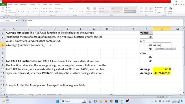 Average and Averagea Functions in Excel смотреть онлайн
