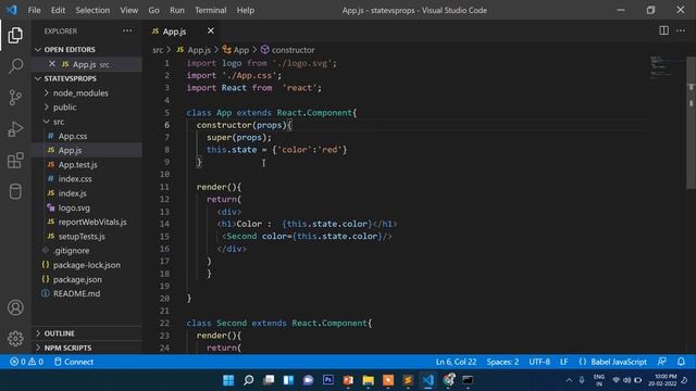6. React Js State Vs Props | Difference between State and Props in Reactjs | React Js Tutorial смотреть онлайн
