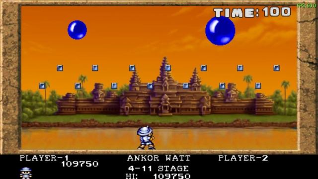 Buster Bros (Pang) (CAPCOM PUZZLE WORLD) de PSP con emulador PPSSPP. Gameplay (English) смотреть онлайн