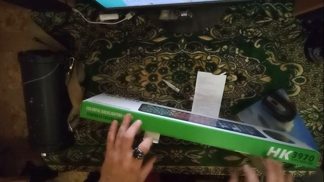 Обзор Видео Клавиатура игровая с подсветкой и мышкой HK3970 Черная Распаковка смотреть онлайн