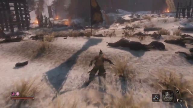 Прохождение Sekiro: Shadows Die Twice - Привратная башня Асина. Босс Гёбу Онива #12 смотреть онлайн