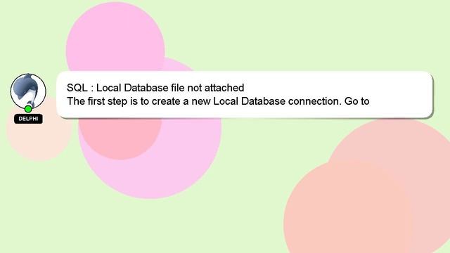 SQL : Local Database file not attached смотреть онлайн
