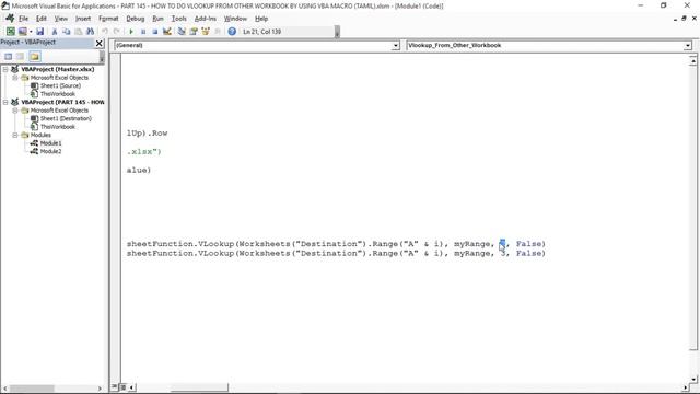 PART 145 - HOW TO DO VLOOKUP FROM OTHER WORKBOOK BY USING VBA MACRO (TAMIL) смотреть онлайн