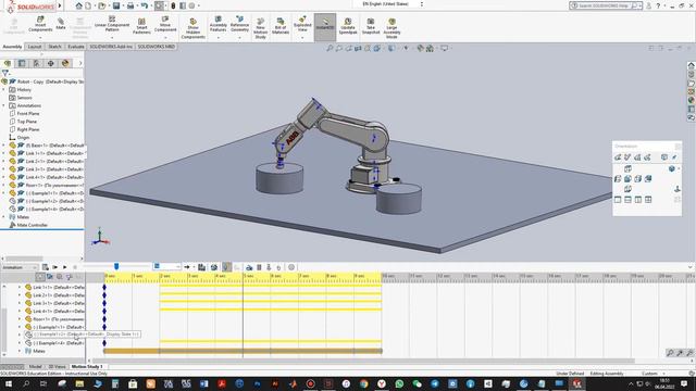 Практическая работа 5 — Перемещение объекта при помощи робота манипулятора в SolidWorks