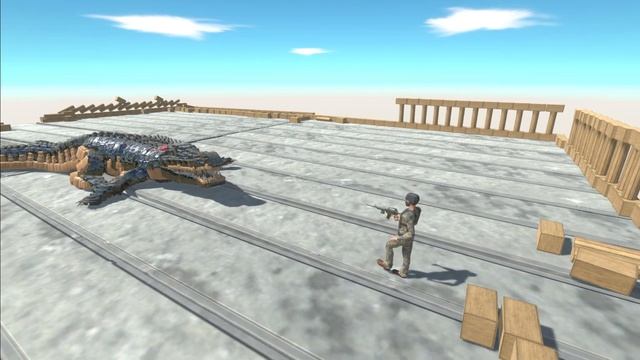 The Isle Deinosuchus vs ALL UNITS on Wobbly Building Animal Revolt Battle Simulator смотреть онлайн