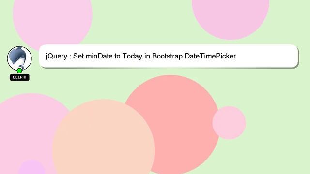jQuery : Set minDate to Today in Bootstrap DateTimePicker смотреть онлайн