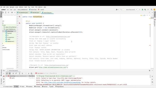 Selenium Tutorial Action Class | JAVA смотреть онлайн