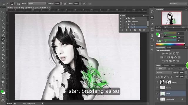 watercolor Effect photoshop tutorial смотреть онлайн