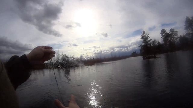 Рыбалка на сети, как поставить сеть одному на болоте, попал в метель, часть 1. смотреть онлайн