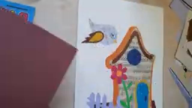 Мастер класс по аппликации из бумаги Дом для птиц смотреть онлайн