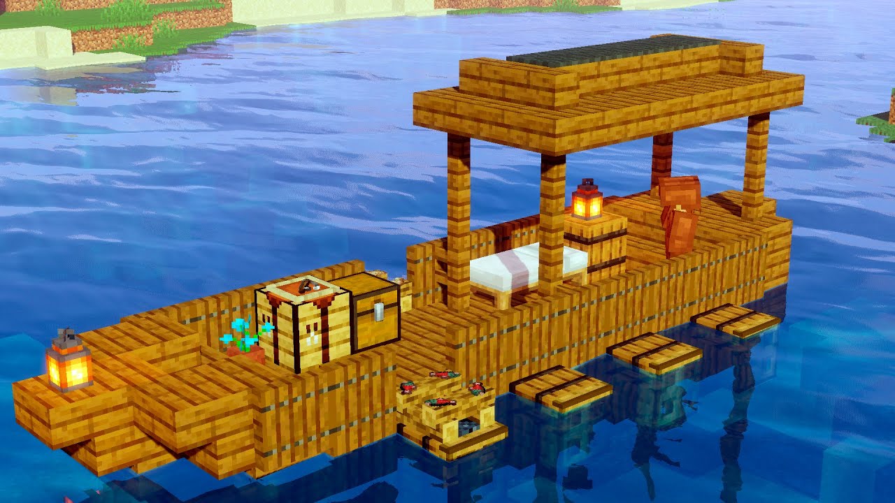 КАК ПОСТРОИТЬ МАЛЕНЬКИЙ КОРАБЛЬ В МАЙНКРАФТЕ! смотреть онлайн